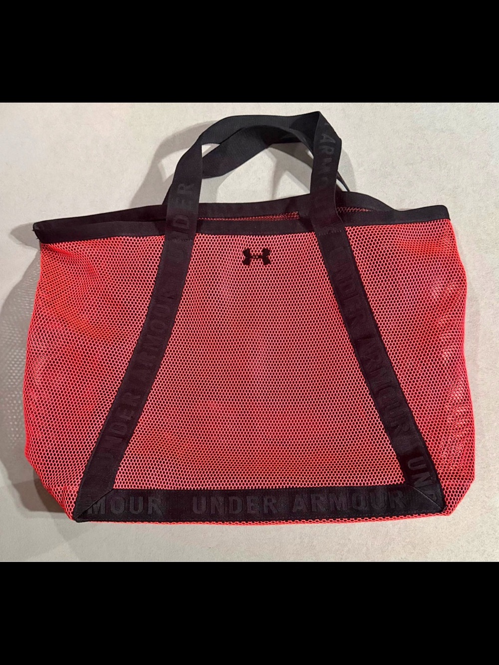 Under Armour Pink Mesh Tote with Black Accents